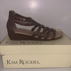 Kim Rogers Sandals Womens 9M Fenny Gladiator Strappy bronze Wedge